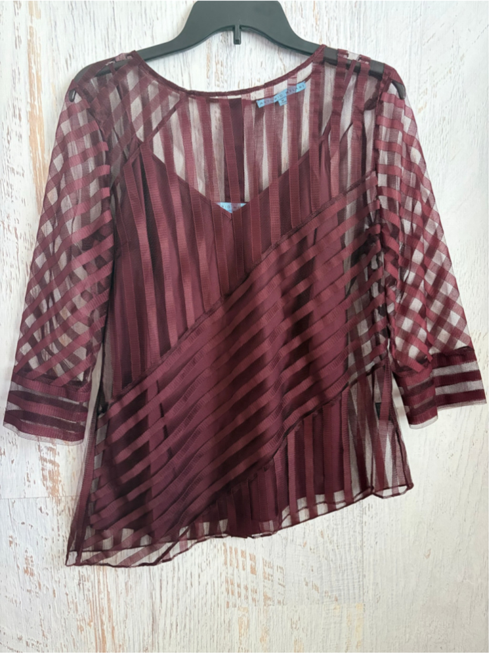 Women's Antonio Melani Burgundy Striped Blouse Size M